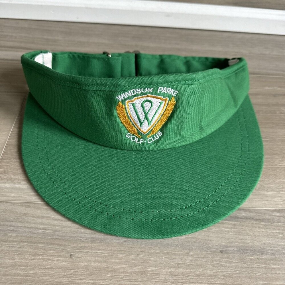 Vintage Windsor Parke Golf Club Golf Visor Hat Duckster USA Made Green Rare